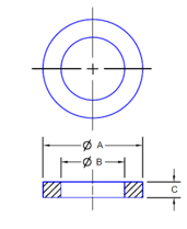 Silicone Camlock Gaskets Dimension Diagram