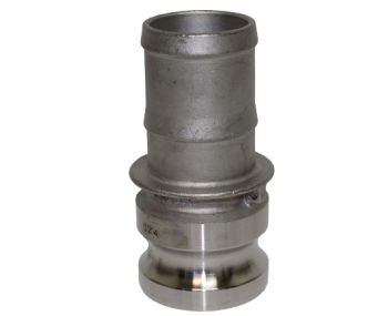 Type E Stainless Steel Male Cam and Groove Adapter x Hose Shank