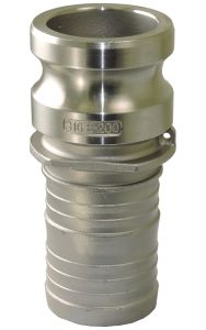 1-1/2" Male Adapter x 1-1/2" Hose Shank with Crimp Collar (Type E Camlock)
