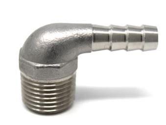 1/2" Male NPT x 3/8" Hose Barb 90 Degree Elbow