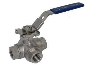 2" 3 Way Ball Valve with T Port 